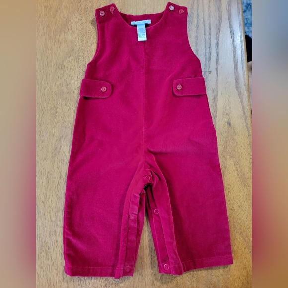 Baby Layette Sophie Dex Overalls, Red, Size 9 months, EUC - Picture 1 of 6